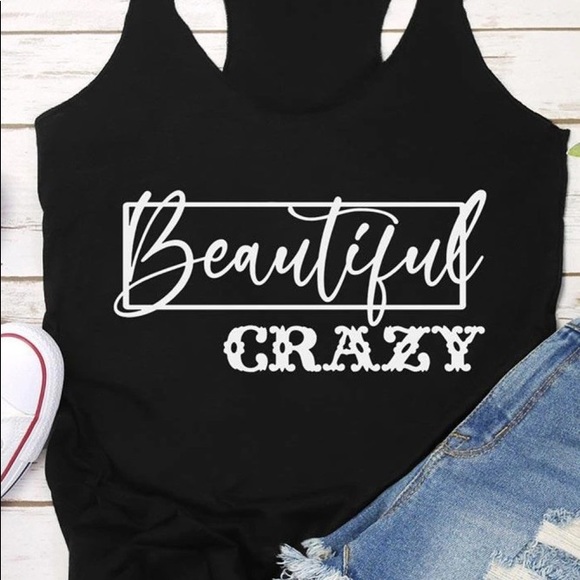 Tops - Cute summer graphic tank!  Black!